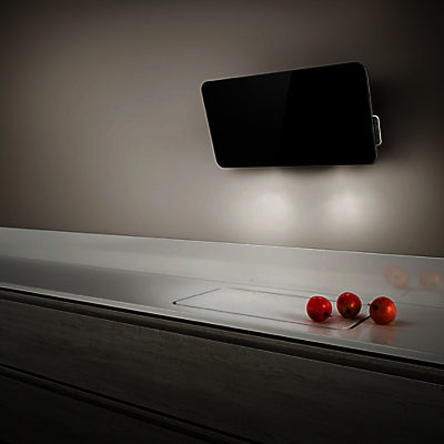 Elica Fantasia 110 Chimney Cooker Hood Black Glass Elica Fantasia 110 Chimney Cooker Hood Black Glass